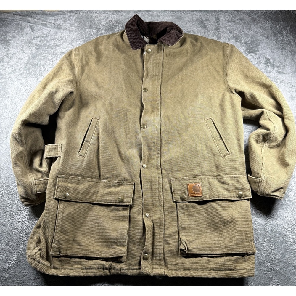Vintage Carhartt PB1472 Jacket Mens L Brown Blanket Lined USA